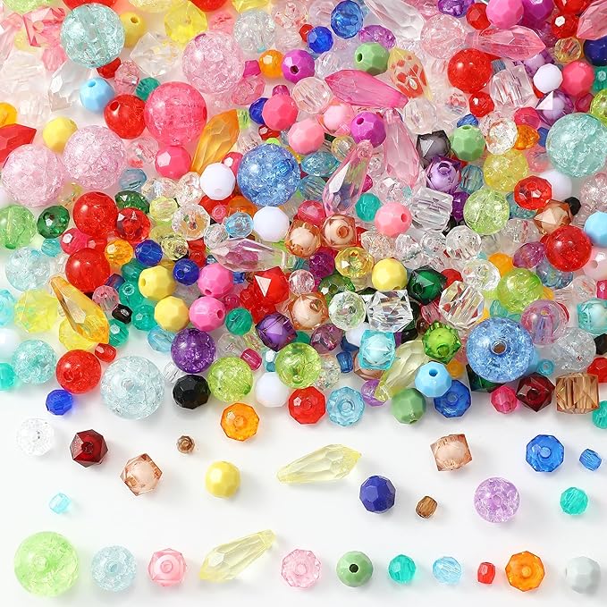 nikkiGuo Acrylic Bear Bead Chain Buckle Bracelet Necklace Jewelry DIY Necklace, Mask, and Eyewear Chain Making Kit Colorful Chain Buckle (Transparent Color Mixing)