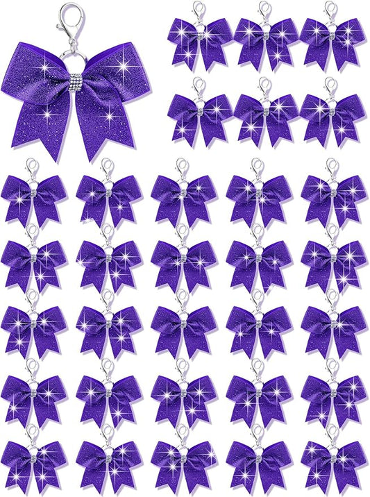 Tondiamo Cheer Bow Keychain Cheer Keychain with Rhinestones Cheerleader Keyrings for Teen Cheerleading Sports Accessory