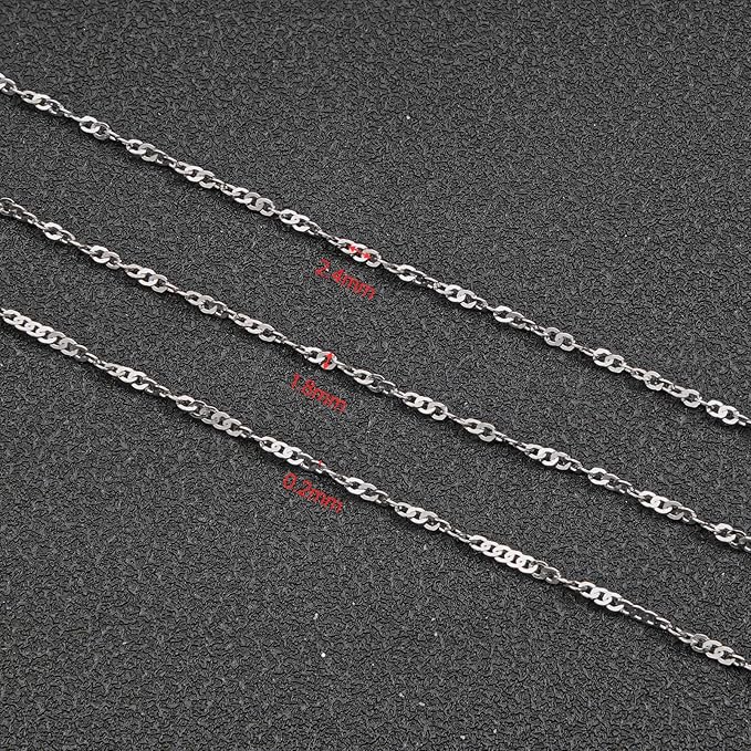 UMAOKANG 32.8 Feet Stainless Steel Jewelry Making Chains Delicate Singapore Link Chain Women Necklace DIY