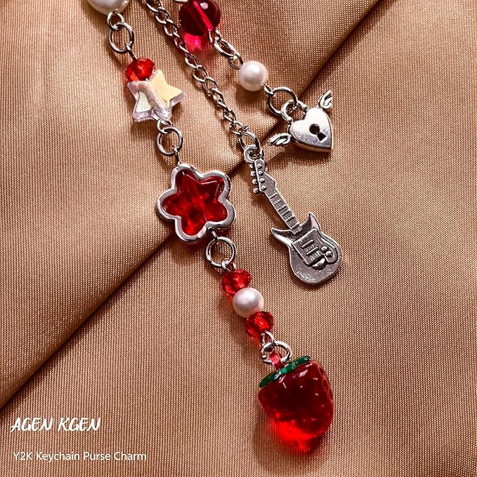 Novelty keychains Aesthetic Y2K Keychain Charms Stylish Keychains Accessories for Women Bag Purse Gifts