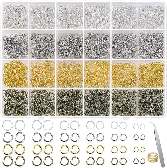 2840 Pieces Jump Rings for Jewelry Making, Shynek Open Jump Rings for Jewelry Making Supplies, Crafts and Keychains(4mm 5mm 6mm 7mm 8mm 10mm)