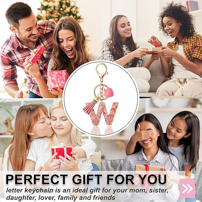 Alphabet Initial Letter Keychain Cute Heart Resin - Letter Keychain for Backpack Charms - Initial Keychains for Women
