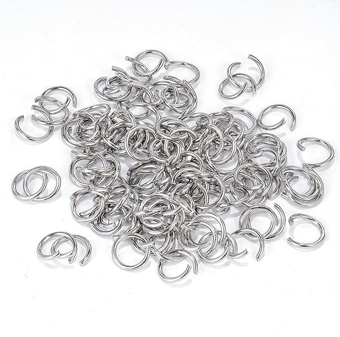 500Pcs 12mm Stainless Steel Open Jump Rings 15 Gauge Metal O Rings Single Loop Connectors for Jewelry Necklaces Bracelet Earrings Keychains Chainmail DIY Making