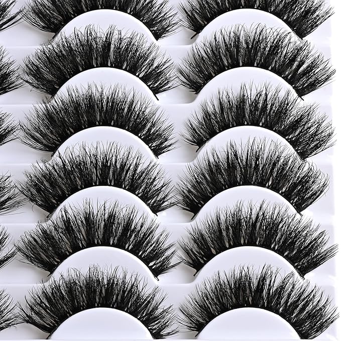 APCYUST Lashes Volume Mink Eyelashes 14 Pairs Cateye Lash Strips Wispy Cat Eye Lashes Natural Look 10-15mm Short Thick Fluffy False Strip Eyelash Full Small Fake Lashes Pack Black Pestañas Postizas