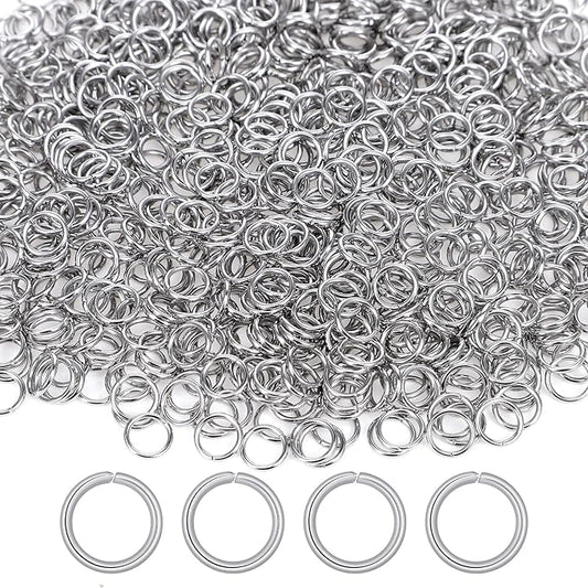 800Pcs 6mm Stainless Steel Jump Rings for Jewelry Making, Metal Split Rings Connectors, 18 Gauge Metal O Rings for DIY Craft Jewelry Making Necklaces Bracelet Earrings Keychains