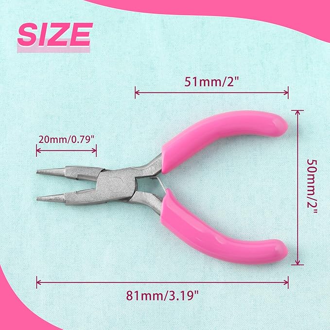 SPEEDWOX 3 Inch Mini Pliers - Round Nose, Wire Looping, Cutter for Jewelry Making & Wire Bending