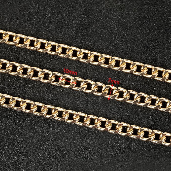 UMAOKANG 33 Feet Gold Plated Curb Chain for Jewelry Making Aluminum Necklace Chains Bulk Twisted Curb Link Chain Roll with Jump Rings and Lobster Clasps