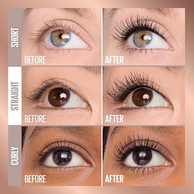 Maybelline Lash Sensational Body Waterproof Mascara, Volume and Length Formula for 24HR Lash Lift, Smudge and Clump-Resistant, Very Black