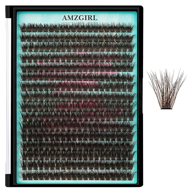 Brown Lash Clusters 320Pcs 80D Brown Eyelashes Cluster D Curl Individual Wispy Lashes Cluster for DIY Cluster Eyelash Extensions at Home for Beginners (Mix10-16mm)