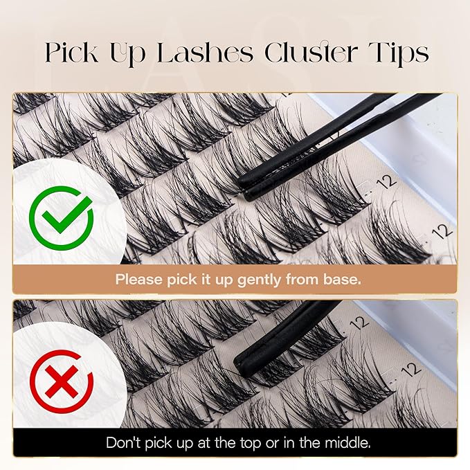 BEFER Lash Clusters, 144 Pcs 3D Curl Eyelash Clusters Volume Individual Lashes Extensions 10-16MM Wispy Eyelash DIY At Home(kind, ZE01)