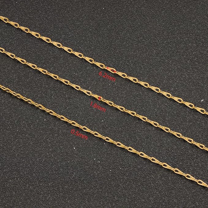 UMAOKANG 16.4 Feet Gold Plated Chain for Jewelry Making Stainless Steel Link Chain Bulk with Jump Rings Lobster Clasps