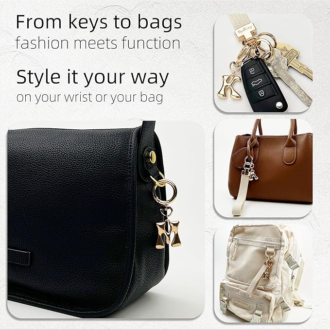 Stretchy Wristlet Initial Keychain, Key Chains Women Cute with Keyring, Llaveros para Mujer, Car Key Accessories