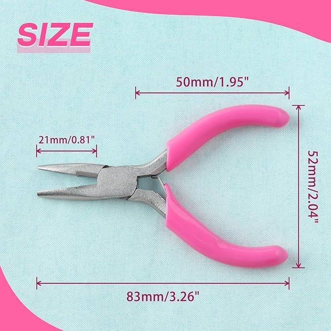 SPEEDWOX 3 Inch Chain Nose Pliers for Jewelry Making - Miniature, Pocket, Needle-Nose, Jewelry Making, Micro Pliers