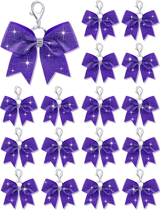 Tondiamo Cheer Bow Keychain Cheer Keychain with Rhinestones Cheerleader Keyrings for Teen Cheerleading Sports Accessory