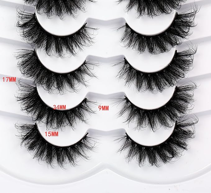 Pooplunch False Eyelashes Cat Eye Lashes Russian DD Curly Extension Volume Foxy Eye Lifting Look Wispy Soft Faux Mink Fake Eyelash Strips 7 Pairs Pack