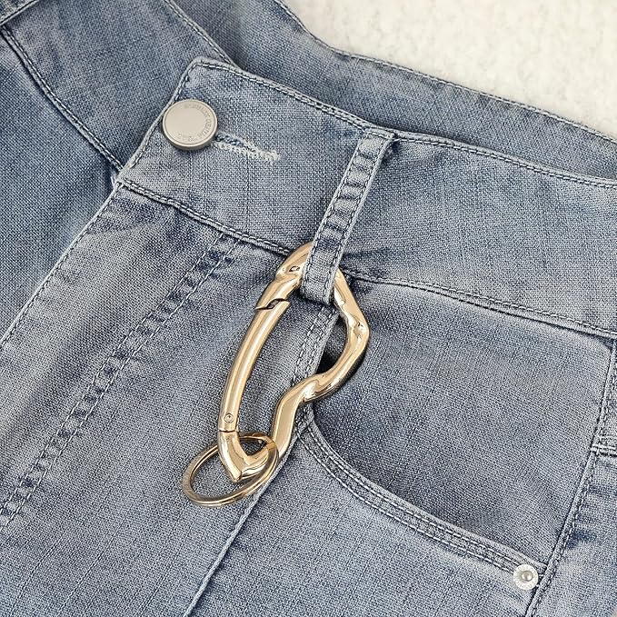 Cute Y2K Carabiner Keychain Clips Irregular Cool Multi-Use Large Heavy Duty Carabiner Hook Key Ring Outdoor Accessories Buckle