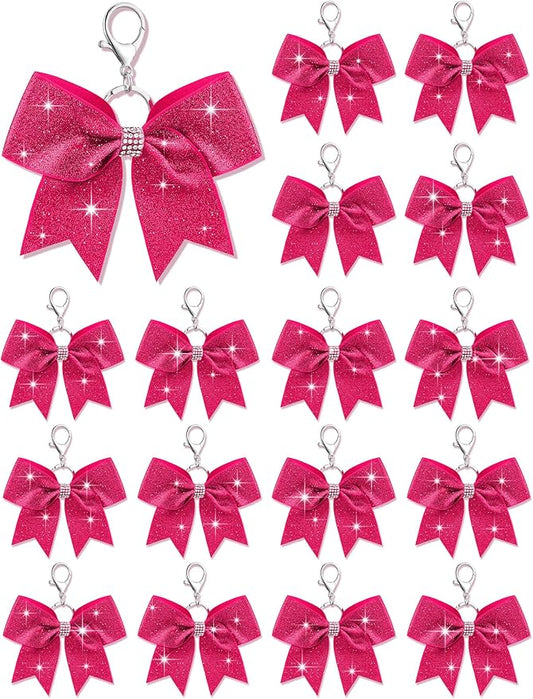 Tondiamo Cheer Bow Keychain Cheer Keychain with Rhinestones Cheerleader Keyrings for Teen Cheerleading Sports Accessory