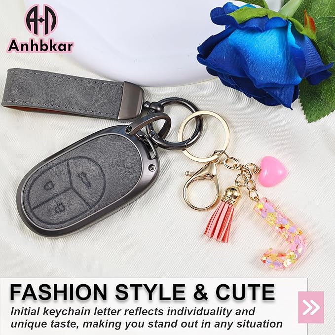 Alphabet Initial Letter Keychain Cute Heart Resin - Letter Keychain for Backpack Charms - Initial Keychains for Women