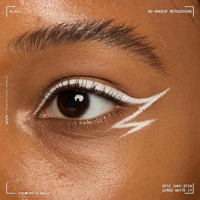NYX PROFESSIONAL MAKEUP Epic Inky Stix Eyeliner, Mechanical Cream Gel Eyeliner, Waterproof Formula With Up To 24HR Wear - 17 Wired White (Matte White)