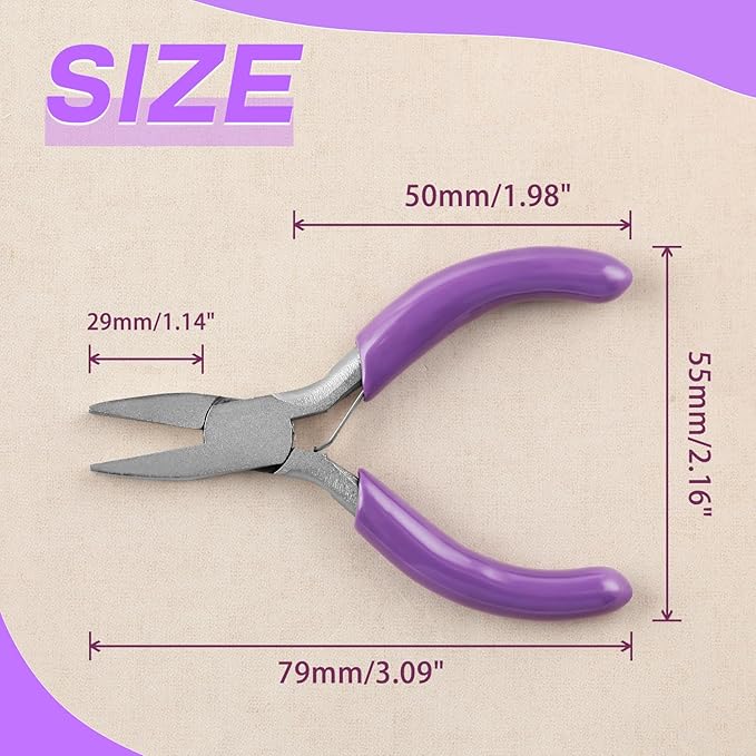 SPEEDWOX 3-Inch Duckbill Pliers - Mini Flat Nose Pliers with Smooth Jaws for Jewelry Making