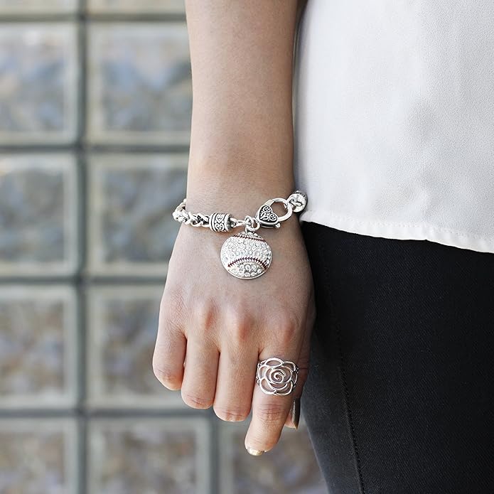 Inspired Silver - Silver Customized Charm Bracelet with Cubic Zirconia Jewelry