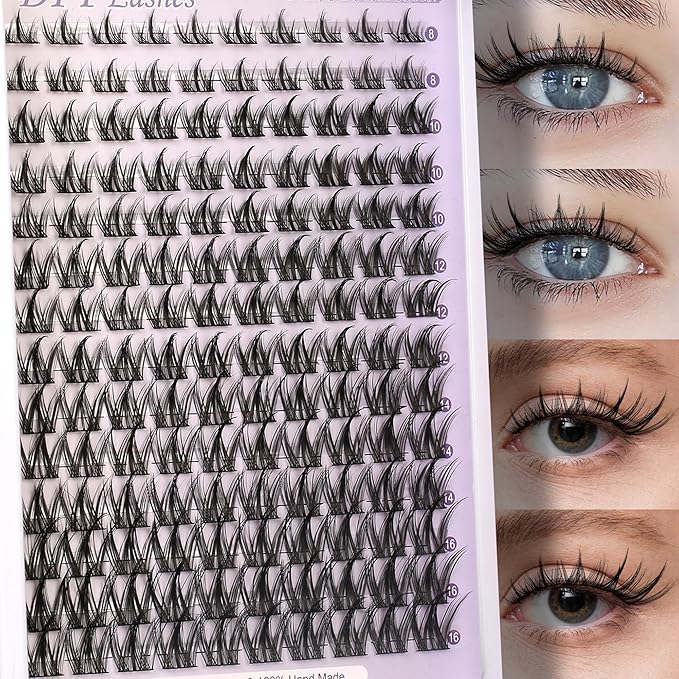 Himirell Lash Clusters Wispy Eyelash Cluster Eyelash Extensions Clusters Lashes Extension Natural Look Eyelashes Fairy Lash Clusters Manga Individual Lashes for Self Application (8-16MM)