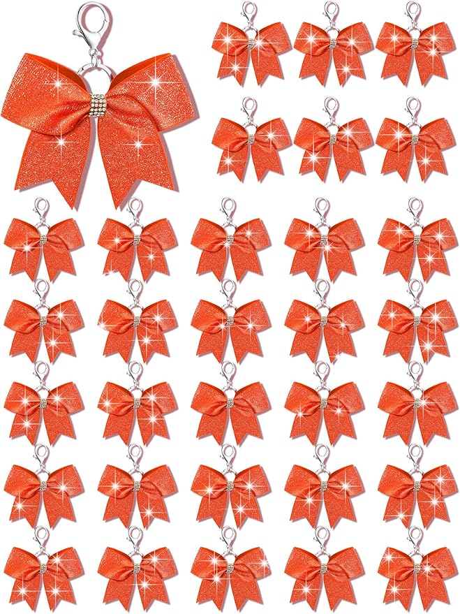 Tondiamo Cheer Bow Keychain Cheer Keychain with Rhinestones Cheerleader Keyrings for Teen Cheerleading Sports Accessory