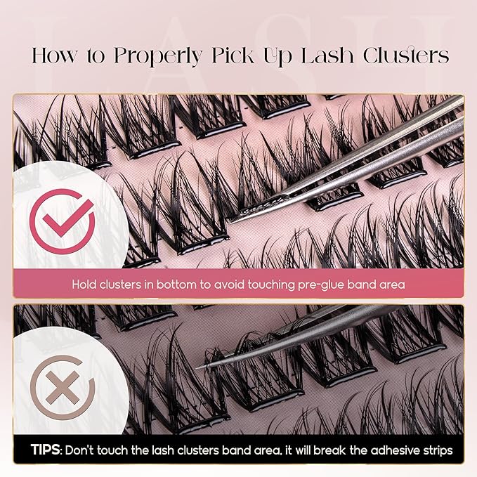 BEFER Self Adhesive Eyelashes Clusters, D Curl 10-16MM Pre Glued Lash Natural Look No Glue No Remover Needed Reusable Lashes Press on Eyelash Clusters Easy for Use DIY at Home(TYB85,Flare)