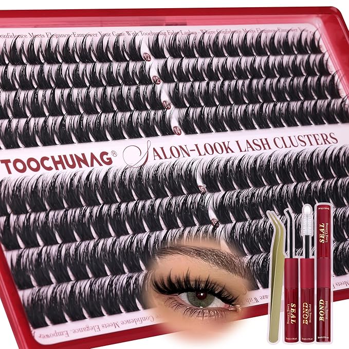 TOOCHUNAG 12-18mm Manga Volume Lash Clusters Wispy Individual Lashes Natural Cluster Lashes for DIY Eyelash Extension