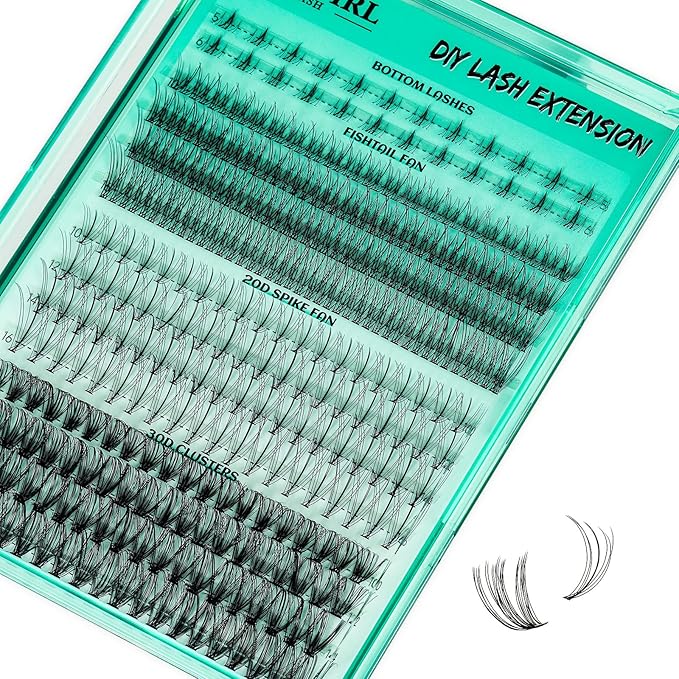 Lash Clusters Wispy 348PCS Eyelash Extension DIY Multi-Type Faux Bottom Lashes Lash Extension Natural Look Cluster Eyelash Extensions Soft False Eyelashes at Home for Beginners(D-Mix5-16mm)