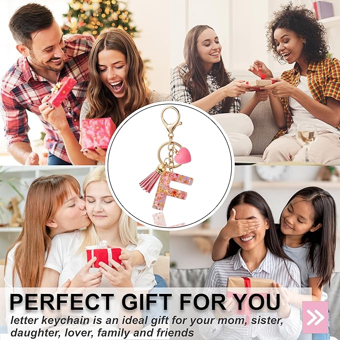 Alphabet Initial Letter Keychain Cute Heart Resin - Letter Keychain for Backpack Charms - Initial Keychains for Women