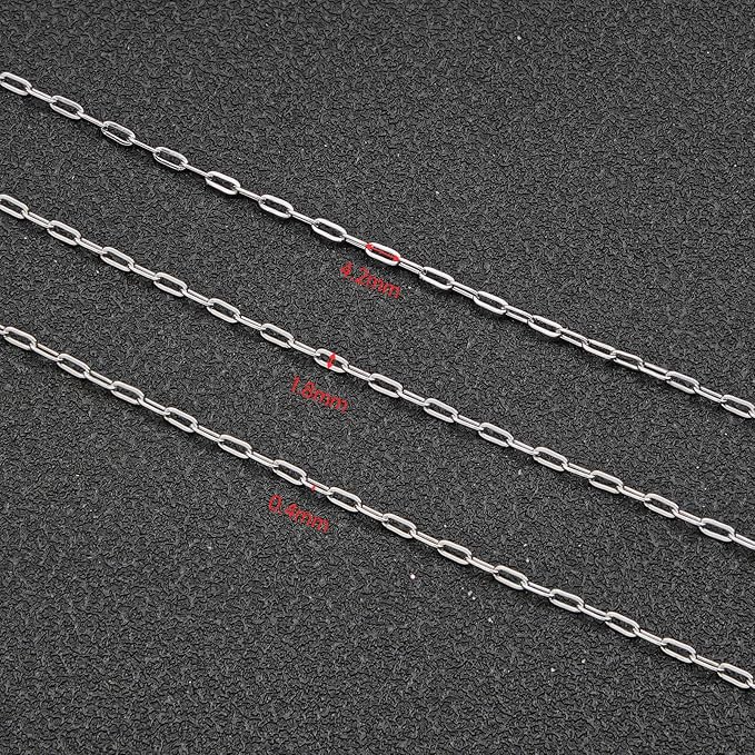 UMAOKANG 32.8 Feet Stainless Steel Paperclip Chain Bulk for Jewelry Making Small Craft Chain DIY Jewelry Supplies