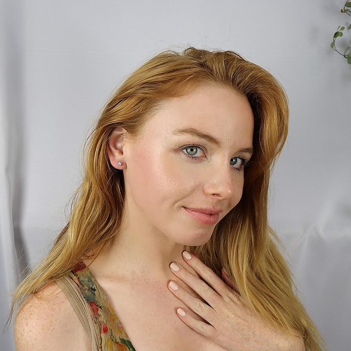 1/4 to 2 Carat Lab Grown Diamond Round Stud Earrings in 14k Gold (E-F, SI1-SI2, cttw), 4-Prong Basket Screw Back by Diamond Wish
