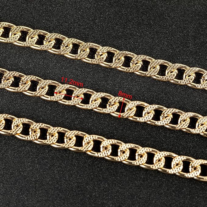 UMAOKANG 16.4 Feet Curb Link Chains Bulk Lightweight Gold Plated Aluminum Jewelry Chain for Jewelry Making Unwelded Curb Chain Necklace DIY Decoration Craft Chain Roll
