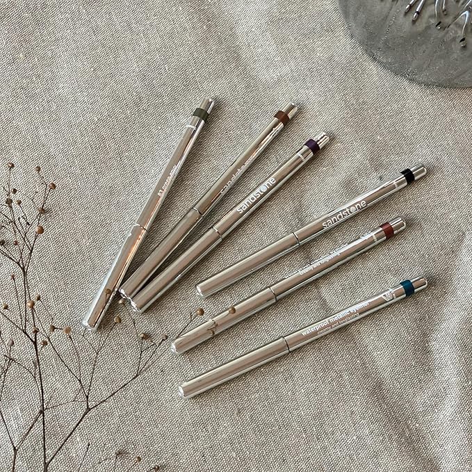 Sandstone Scandinavia Hypoallergenic Waterproof Eyeliner - Fragrance Free Metallic Eye liner - Vegan and Cruelty Free Eye Pencil - Eyeliner Pencil for Sensitive Eyes (Black)