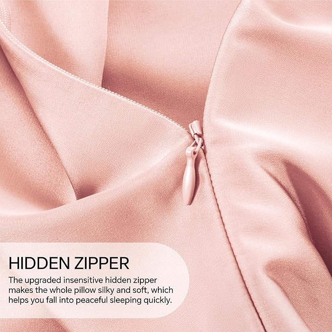 INFIIXSO Mulberry Silk Pillowcase for Hair and Skin, Silk Pillow Cases Queen Size with Hidden Zipper 20x30 Inches, Extraordinary Smooth and Soft Cooling Pillow Cases for Hot Sleepers(Coral, 1 Pack)