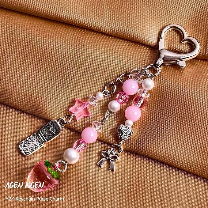 Novelty keychains Aesthetic Y2K Keychain Charms Stylish Keychains Accessories for Women Bag Purse Gifts