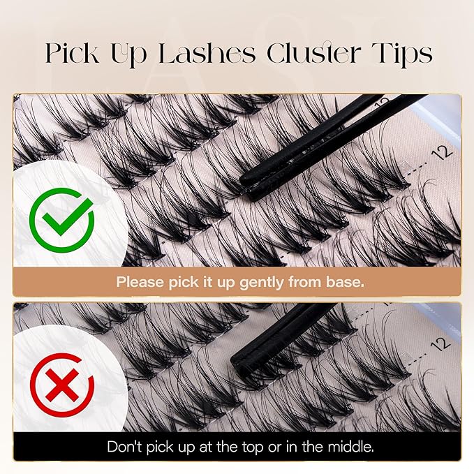 BEFER Lash Clusters, 108 Pcs 3D Curl Eyelash Clusters Volume Individual Lashes Extensions 10-16MM Wispy Eyelash DIY At Home(Wit, ZE12)