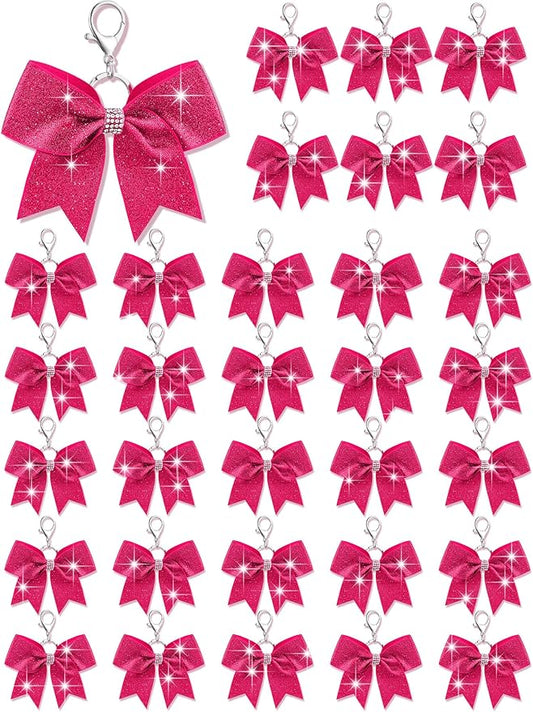 Tondiamo Cheer Bow Keychain Cheer Keychain with Rhinestones Cheerleader Keyrings for Teen Cheerleading Sports Accessory