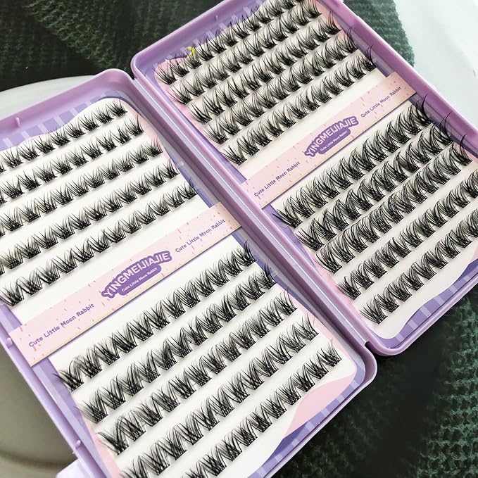 Clicar 10-16mm magnetic eyelashes,C-D Curvature lash clusters kit,3D Wispy Lashes Clusters DIY Lash Extension Kit,No need Glue (240pcs 10-16mm 60D-e)