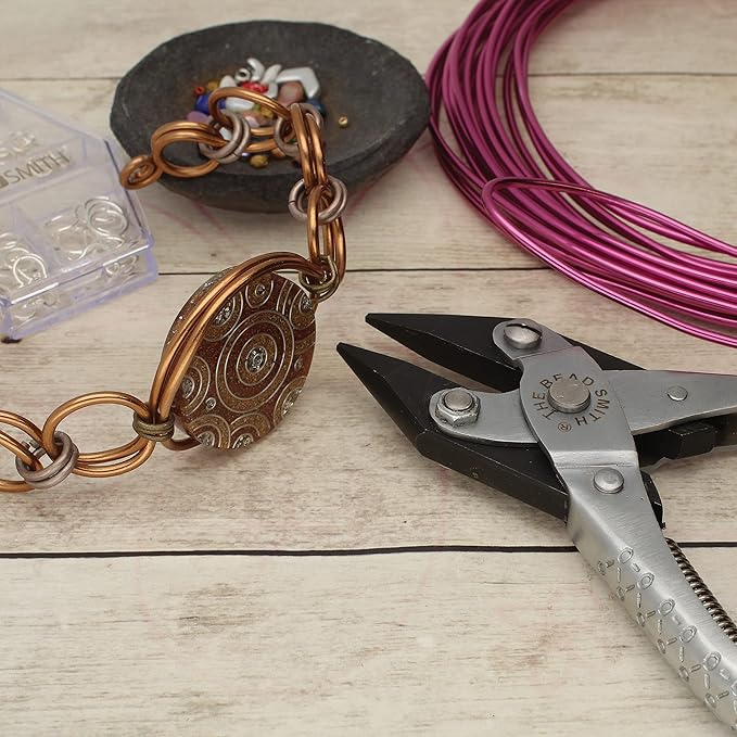 The Beadsmith Parallel Pliers – Chain Nose Jaws – Uniform Pressure to Provide a Consistent Grip – Textured Metal Handles – Steel Tool for Jewelry Making