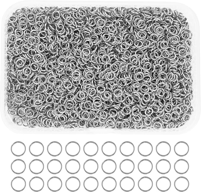 Mandala Crafts Assorted Stainless Steel Jump Rings Jewelry Findings Metal O Rings for Jewelry Making Supplies - 2000 Small Open Jump Rings Kit for Necklace Earring