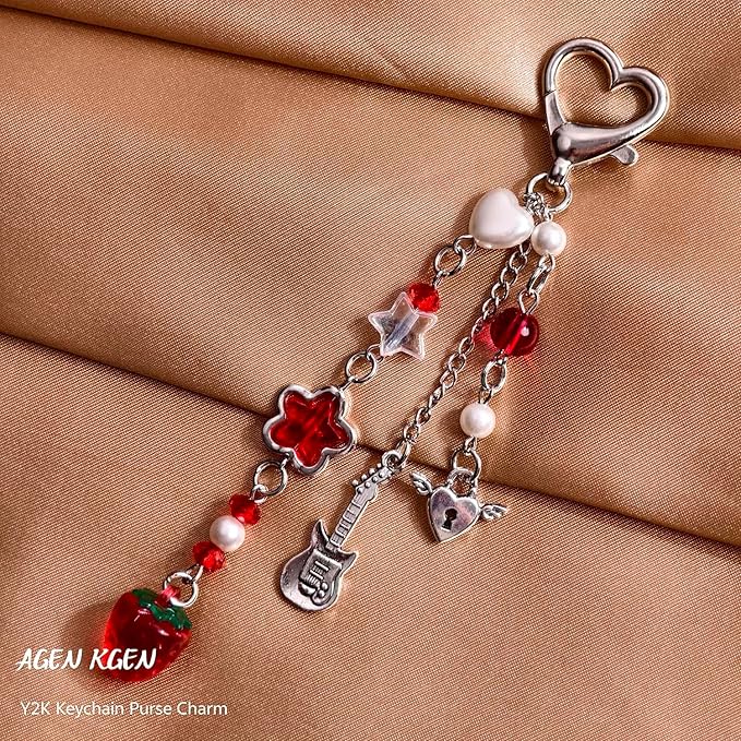 Novelty keychains Aesthetic Y2K Keychain Charms Stylish Keychains Accessories for Women Bag Purse Gifts