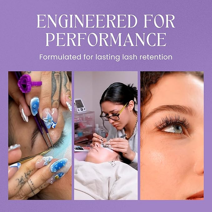 LivBay Mega Lock Lash Glue, Professional Eyelash Extension Glue, Fast Drying Banana-Scented Adhesive, Extra Strong Oil-Resistant Lash Bond with Long Retention, Black Formula, 10mL