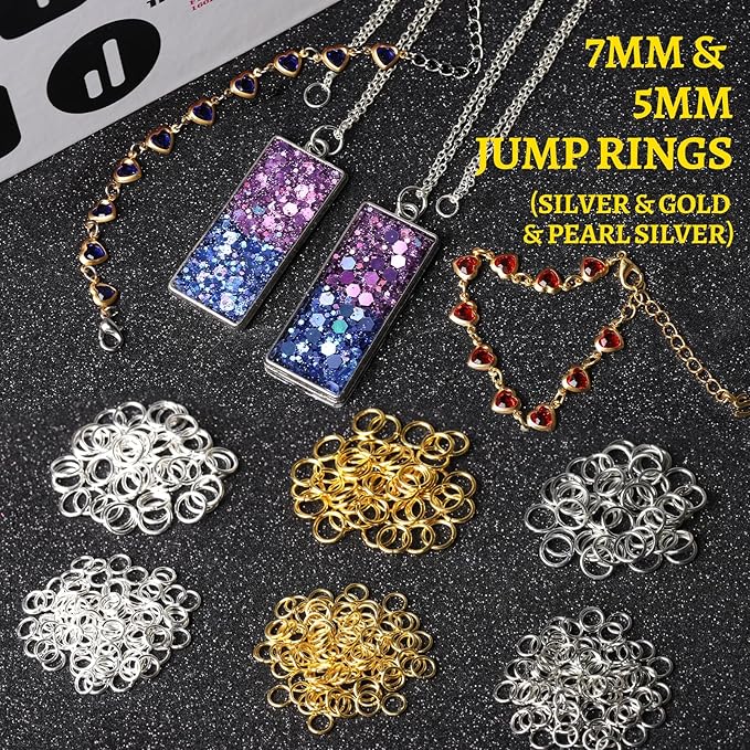 LEOBRO Screw Eye Pins, 600pcs Eye Pins for Jewelry Making, with Jump Rings, Small Screw Pins, Eye Hooks Mini Eye Screws for Crafts, Charms, Jewelry Keychain Making (Gold & Silver & Pearl Silver)