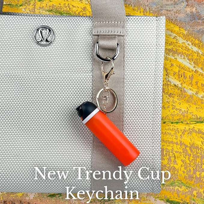 Mini Trendy Bottle Keychain Accessories Compatible with Owala Water Cute Tumbler Cup Chapstick Lip Balm Holder Charms
