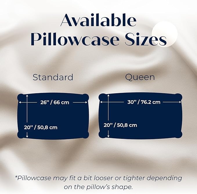 Moonaé Mulberry Silk Pillowcase – Pure Silk Pillow Cover for Healthier Hair & Smoother Skin – Soft, Breathable and Temperature-Regulating, Luxurious Silk Case Colors Champ-Q