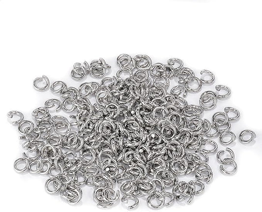 500Pcs 7mm Stainless Steel Open Jump Rings 15 Gauge Metal O Rings Single Loop Connectors for Jewelry Necklaces Bracelet Earrings Keychains Chainmail DIY Making