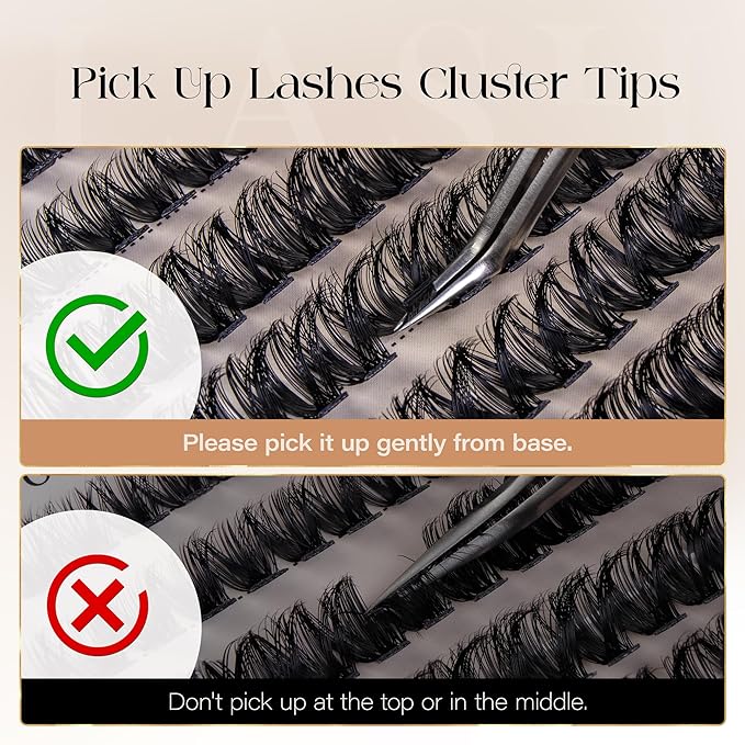 BEFER Lash Clusters, 216 Pcs D Curl All-New Upgrade 80P Eyelash Clusters 10-16MM Volume Individual Lashes Extensions Wispy Eyelash DIY At Home(Upgrade-80P)