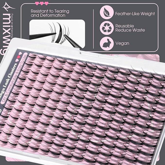 Manga Lash Clusters Fairy Eyelash Clusters Anime Cluster Eyelash Extensions Natural Wispy Individual Lashes Spiky Invisible Band Lash Extension CD Curly 10-18MM DIY Viva Cluster Lashes by Lvmixwig